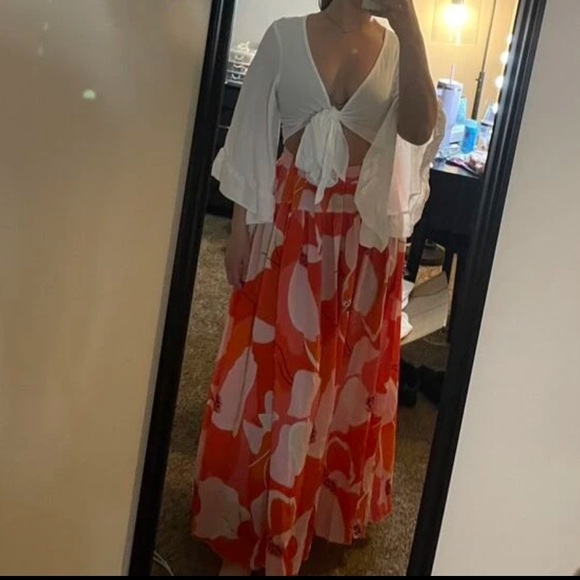 014 Boho Floral Print Tropical Maxi Skirt - Picture 3 of 16